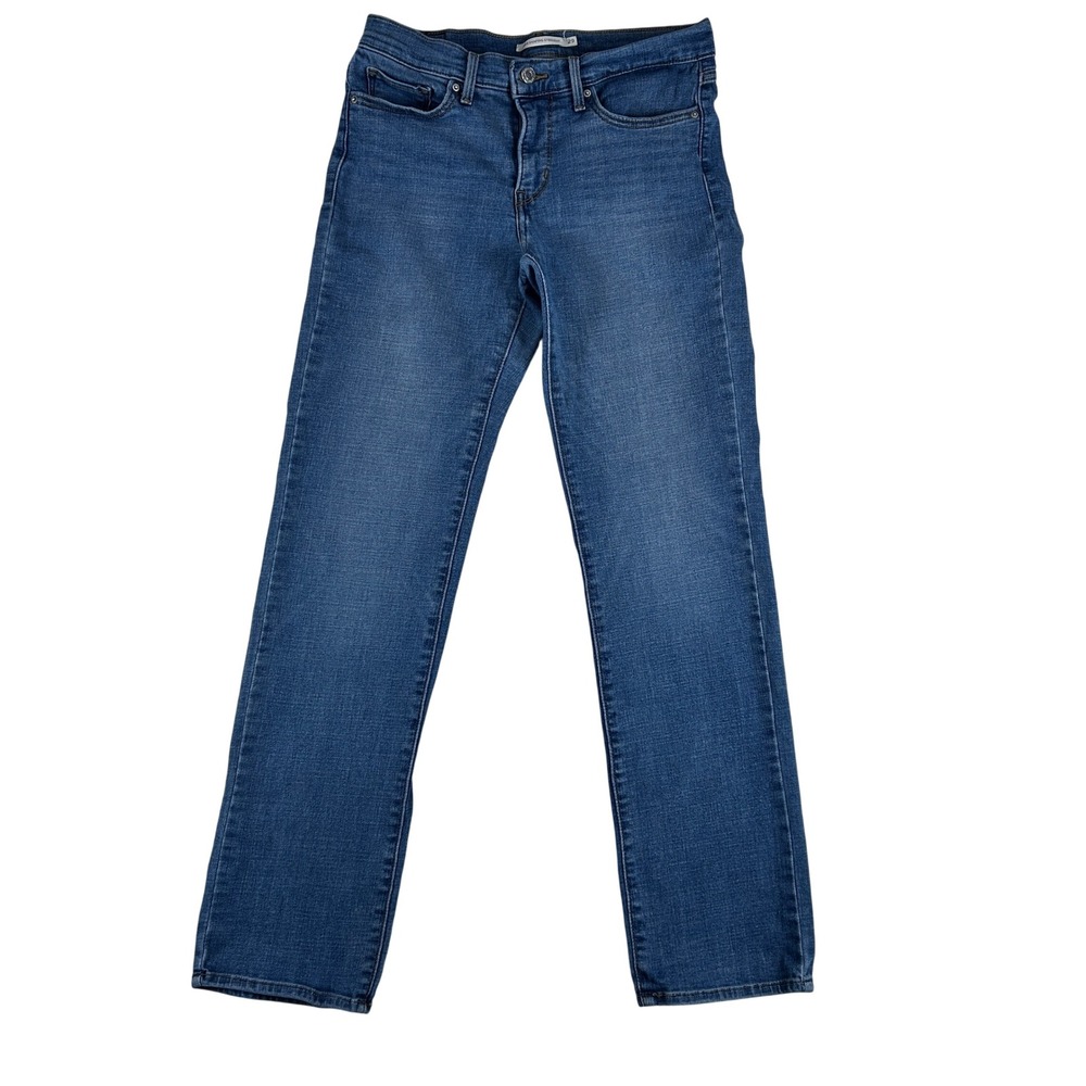Levis 314 Shaping Straight Jeans Womens 29x29 Medium Wash Blue Denim Slimming